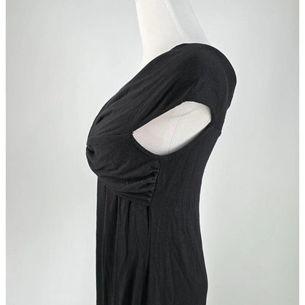 Reformation Anthropologie Midi Dress M Black Casual Comfort Off the Shoulder - Picture 4 of 8